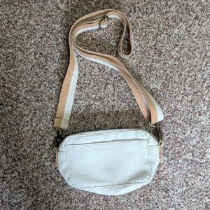 Ivory Crossbody Bag with Contrast Strap